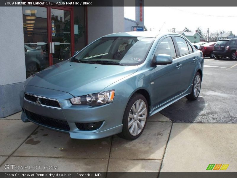 Aqua Metallic / Black 2009 Mitsubishi Lancer GTS