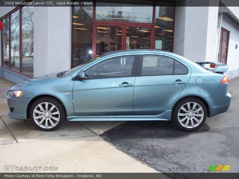 Aqua Metallic / Black 2009 Mitsubishi Lancer GTS