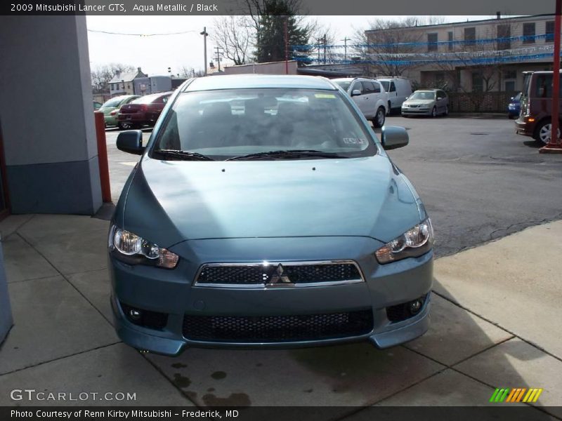 Aqua Metallic / Black 2009 Mitsubishi Lancer GTS