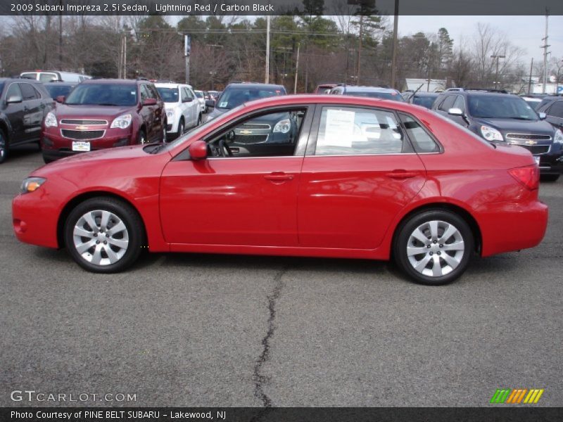 Lightning Red / Carbon Black 2009 Subaru Impreza 2.5i Sedan