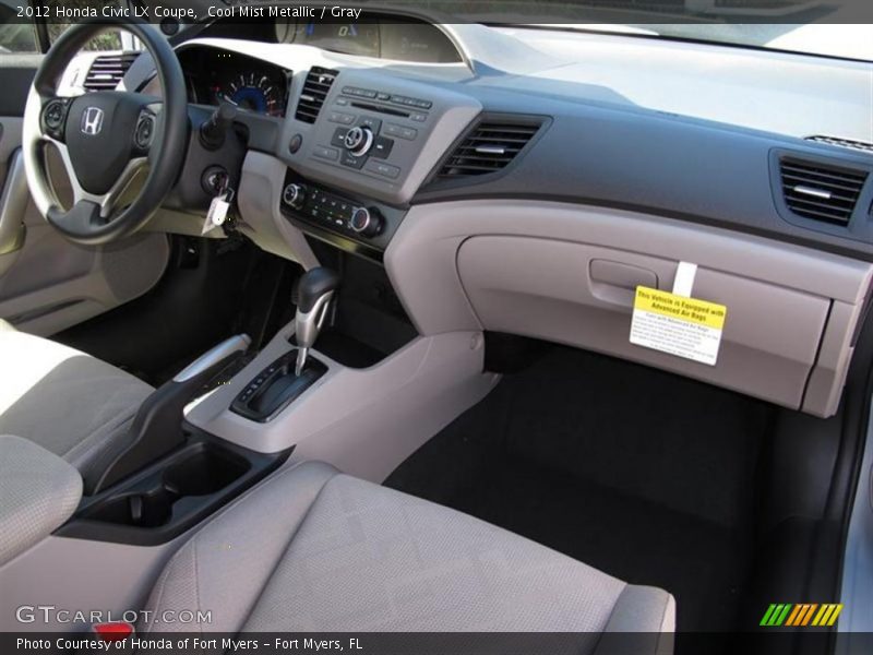 Cool Mist Metallic / Gray 2012 Honda Civic LX Coupe