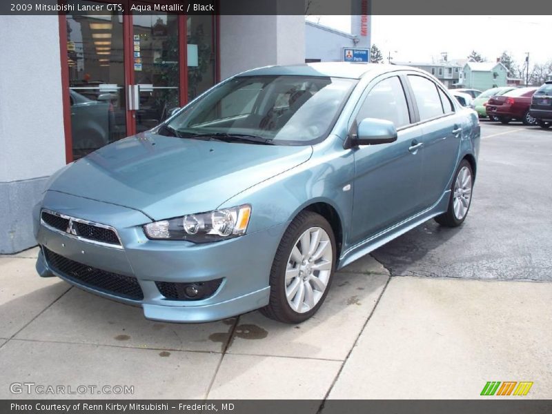 Aqua Metallic / Black 2009 Mitsubishi Lancer GTS