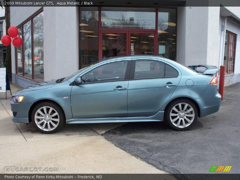 Aqua Metallic / Black 2009 Mitsubishi Lancer GTS