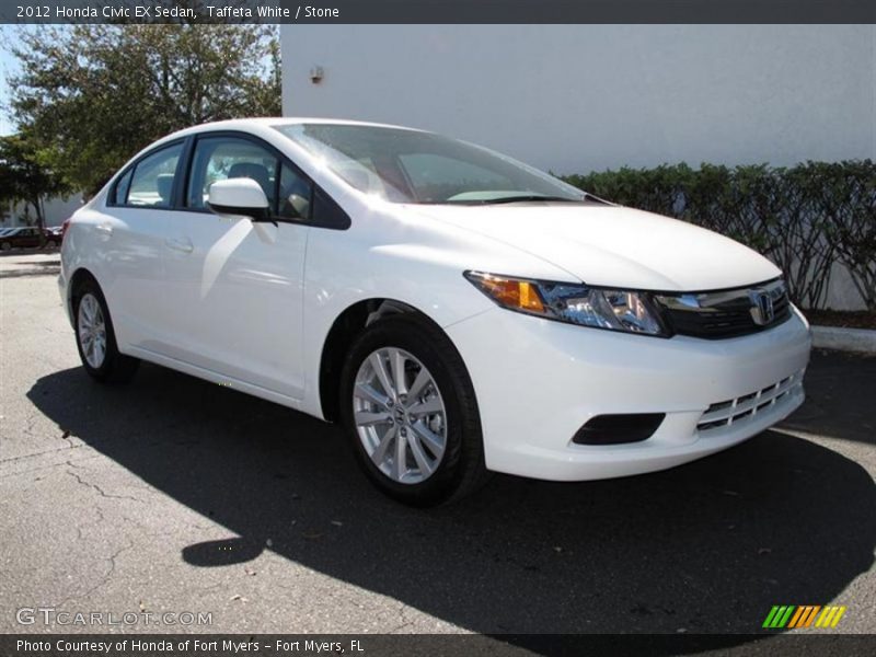 Taffeta White / Stone 2012 Honda Civic EX Sedan
