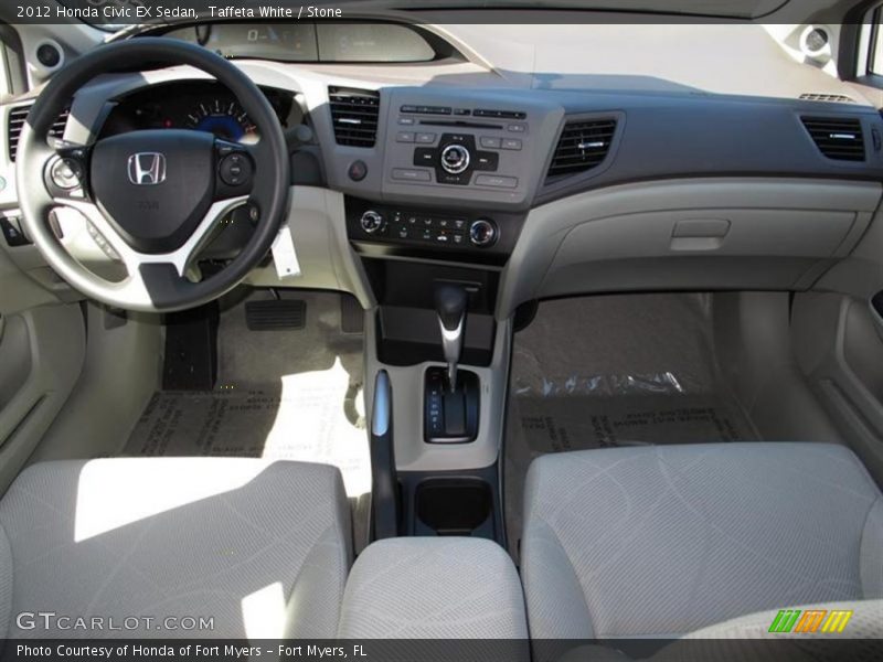Taffeta White / Stone 2012 Honda Civic EX Sedan