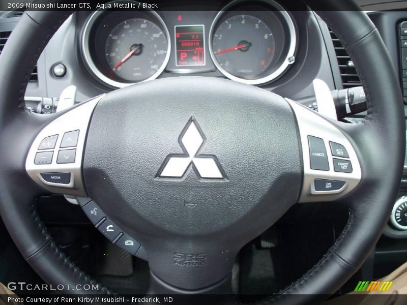 Aqua Metallic / Black 2009 Mitsubishi Lancer GTS