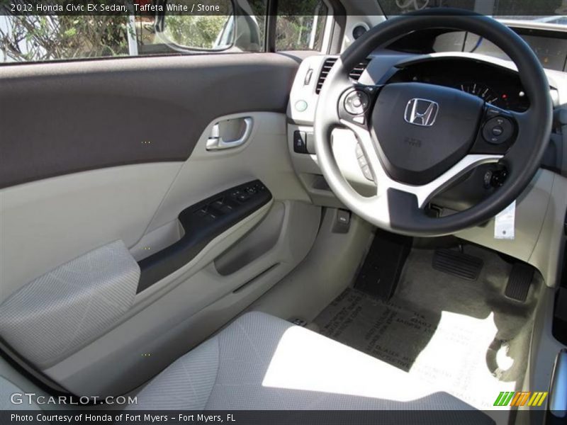 Taffeta White / Stone 2012 Honda Civic EX Sedan