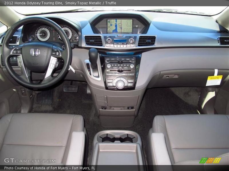 Smoky Topaz Metallic / Truffle 2012 Honda Odyssey Touring Elite