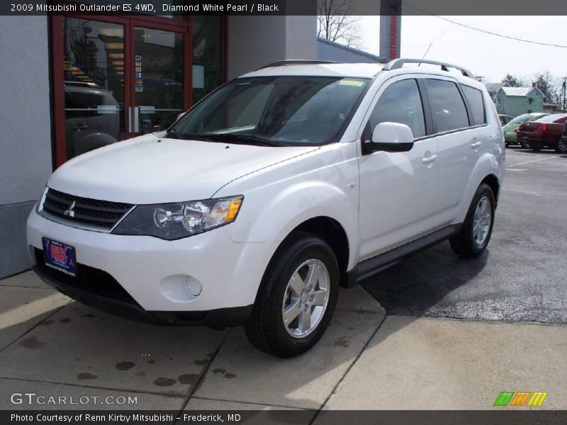 Diamond White Pearl / Black 2009 Mitsubishi Outlander ES 4WD