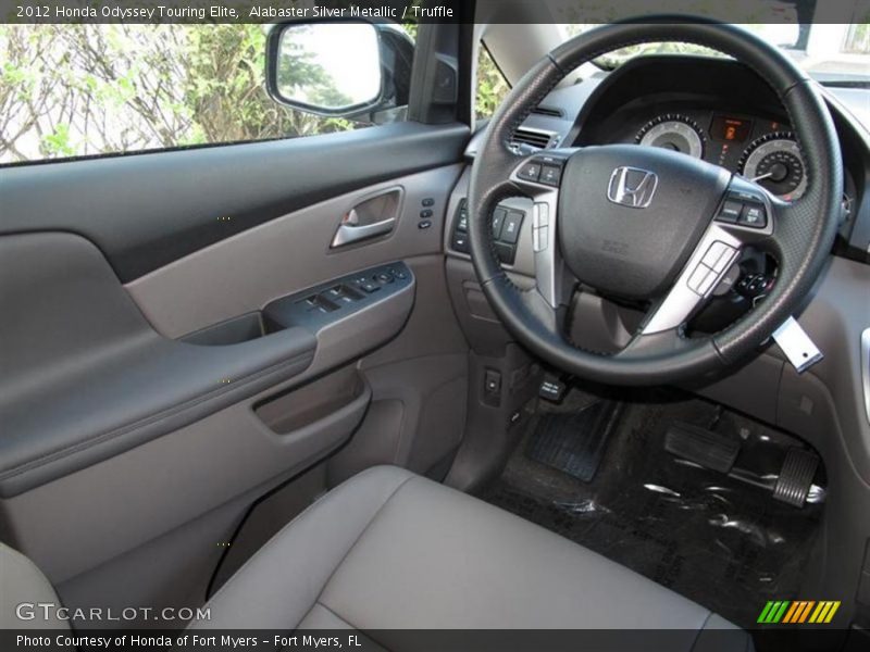 Alabaster Silver Metallic / Truffle 2012 Honda Odyssey Touring Elite