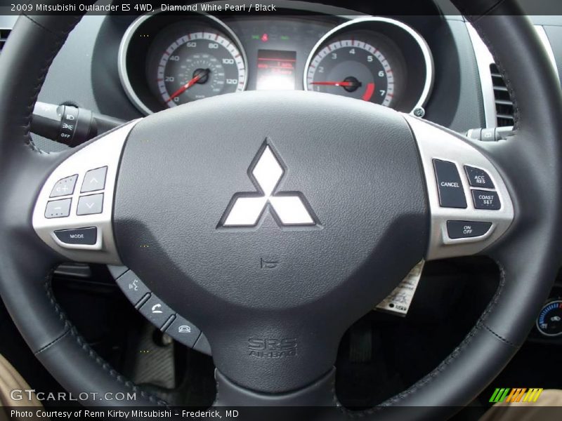 Diamond White Pearl / Black 2009 Mitsubishi Outlander ES 4WD