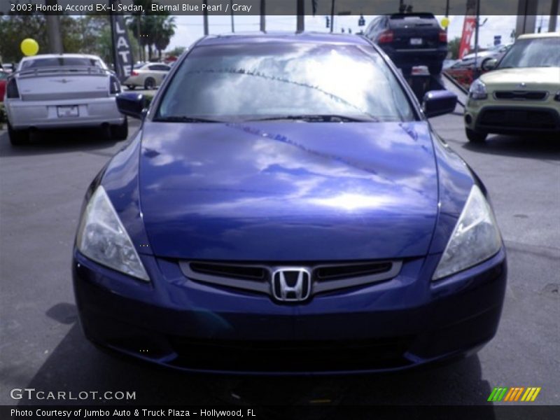 Eternal Blue Pearl / Gray 2003 Honda Accord EX-L Sedan