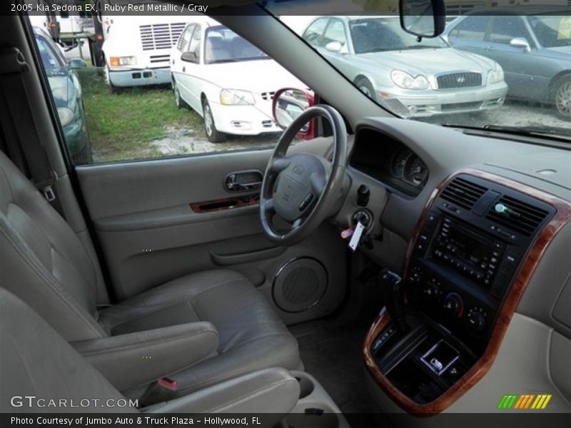 Ruby Red Metallic / Gray 2005 Kia Sedona EX