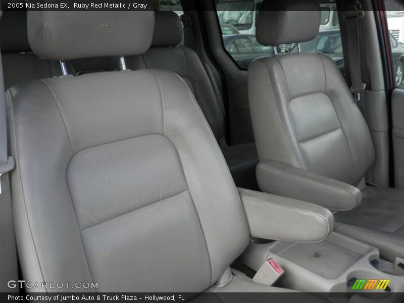 Ruby Red Metallic / Gray 2005 Kia Sedona EX