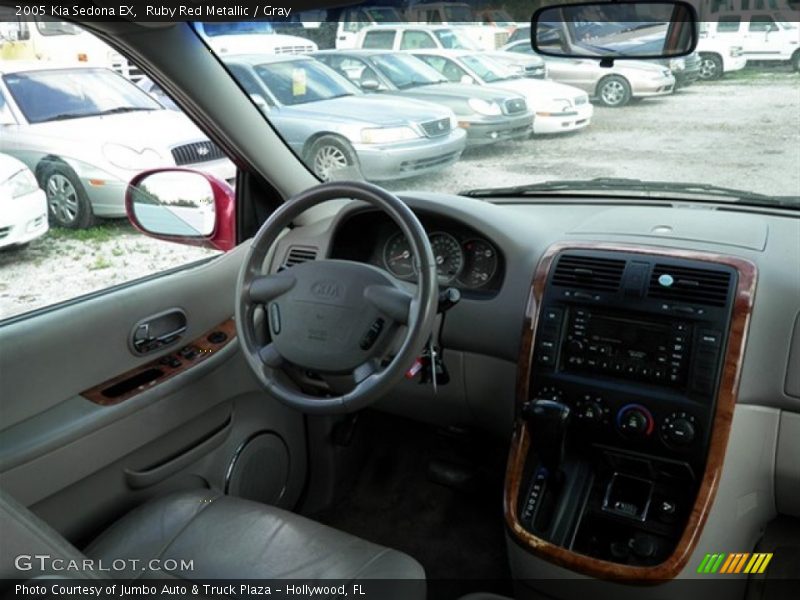 Ruby Red Metallic / Gray 2005 Kia Sedona EX