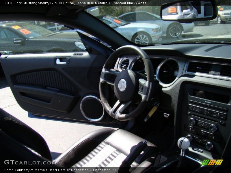 Kona Blue Metallic / Charcoal Black/White 2010 Ford Mustang Shelby GT500 Coupe