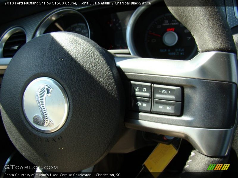 Kona Blue Metallic / Charcoal Black/White 2010 Ford Mustang Shelby GT500 Coupe