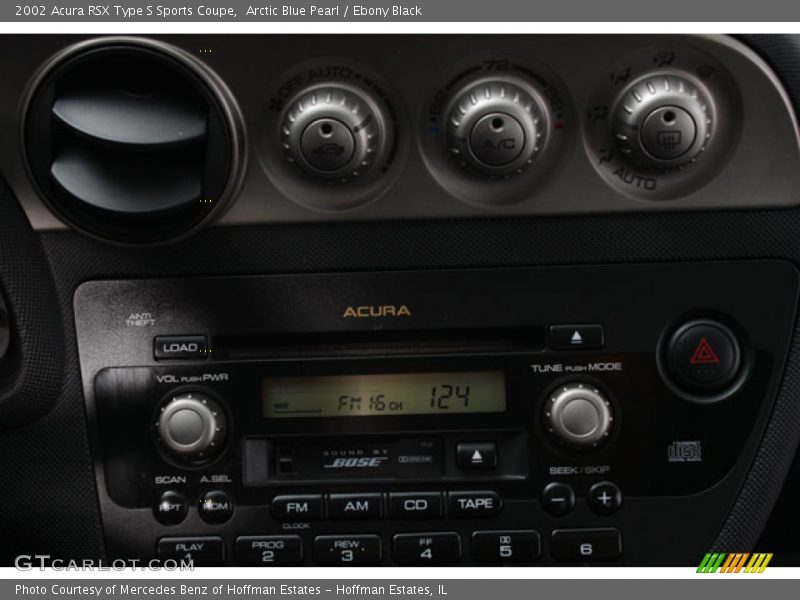 Arctic Blue Pearl / Ebony Black 2002 Acura RSX Type S Sports Coupe