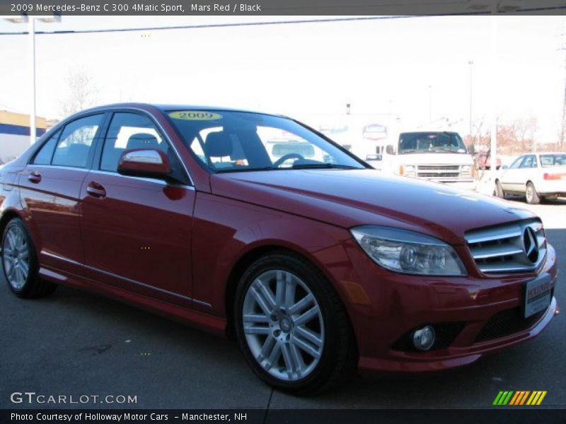 Mars Red / Black 2009 Mercedes-Benz C 300 4Matic Sport