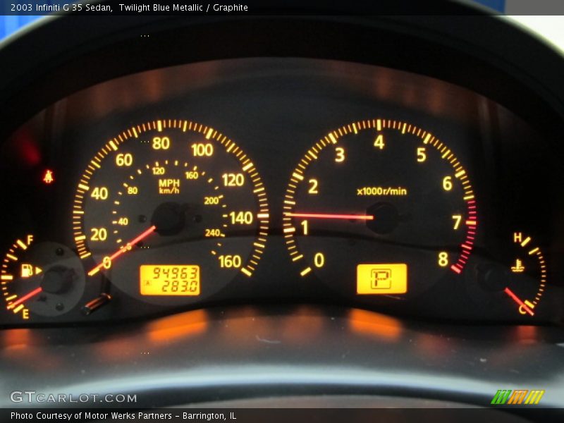 Twilight Blue Metallic / Graphite 2003 Infiniti G 35 Sedan