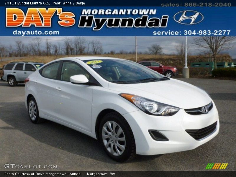 Pearl White / Beige 2011 Hyundai Elantra GLS