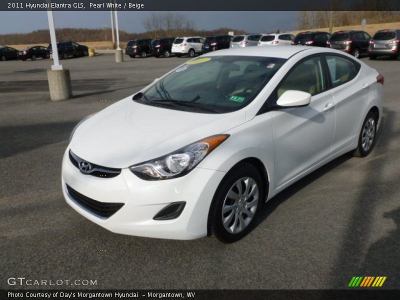 Pearl White / Beige 2011 Hyundai Elantra GLS