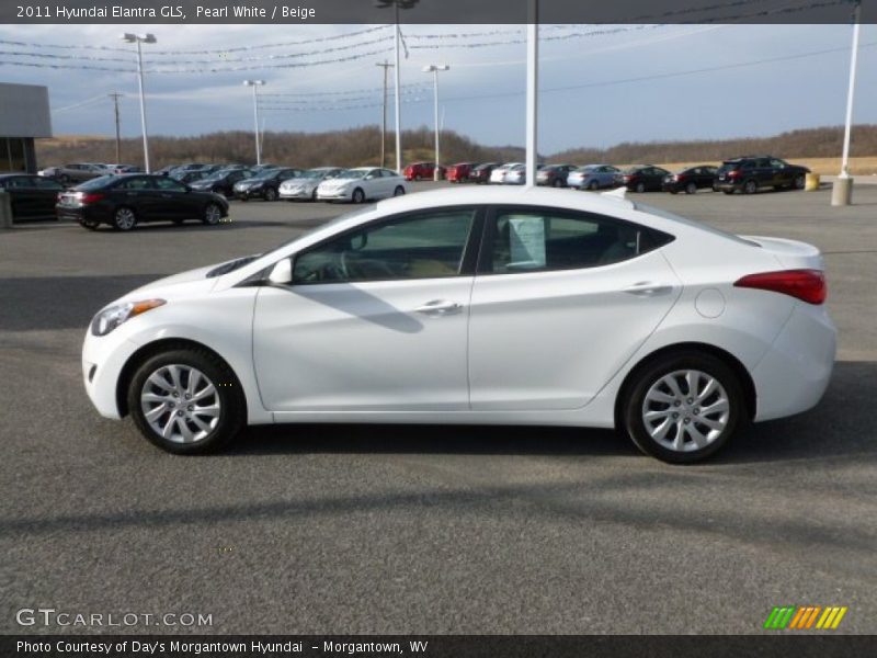 Pearl White / Beige 2011 Hyundai Elantra GLS