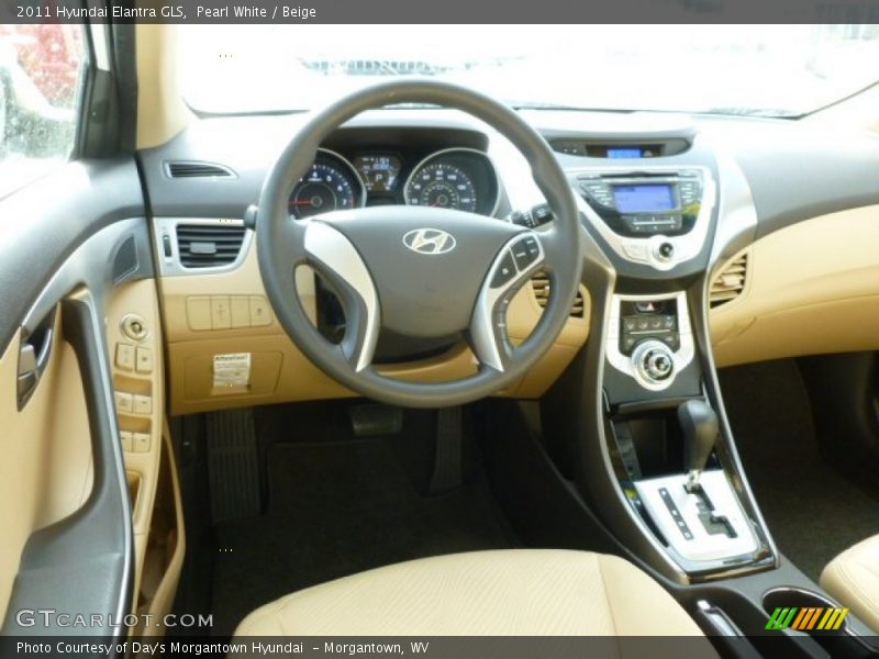 Pearl White / Beige 2011 Hyundai Elantra GLS