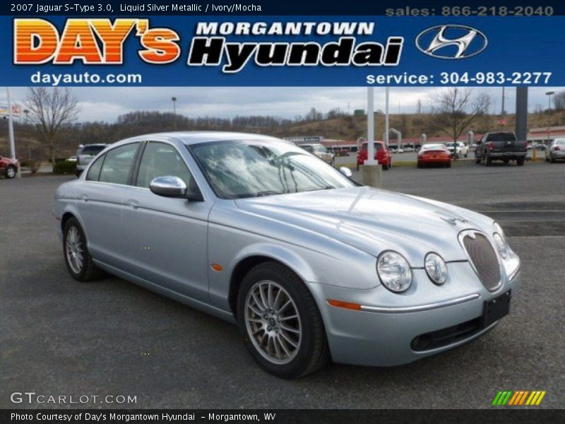 Liquid Silver Metallic / Ivory/Mocha 2007 Jaguar S-Type 3.0