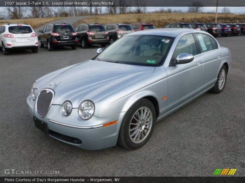 Liquid Silver Metallic / Ivory/Mocha 2007 Jaguar S-Type 3.0
