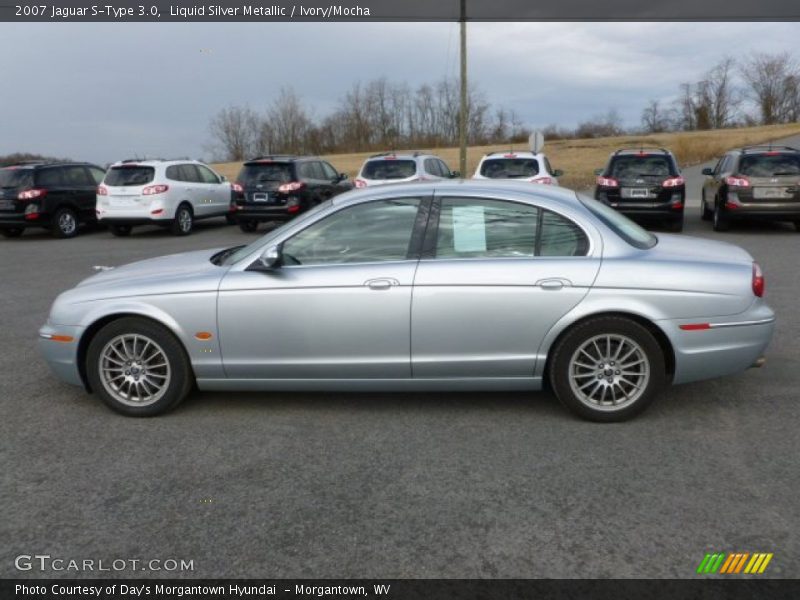 Liquid Silver Metallic / Ivory/Mocha 2007 Jaguar S-Type 3.0