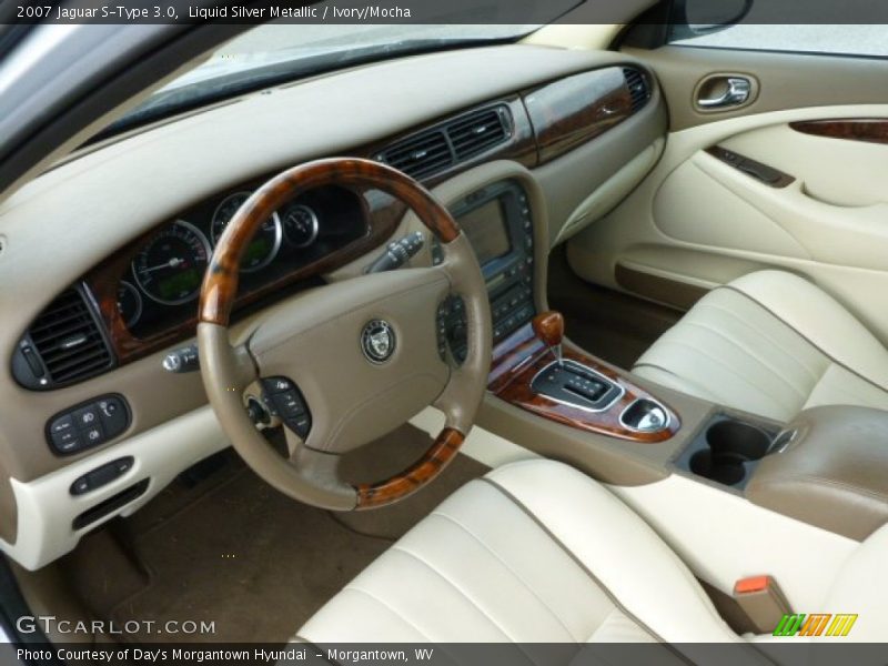 Liquid Silver Metallic / Ivory/Mocha 2007 Jaguar S-Type 3.0