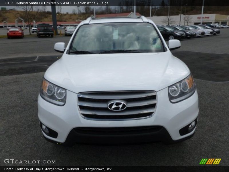 Glacier White / Beige 2012 Hyundai Santa Fe Limited V6 AWD