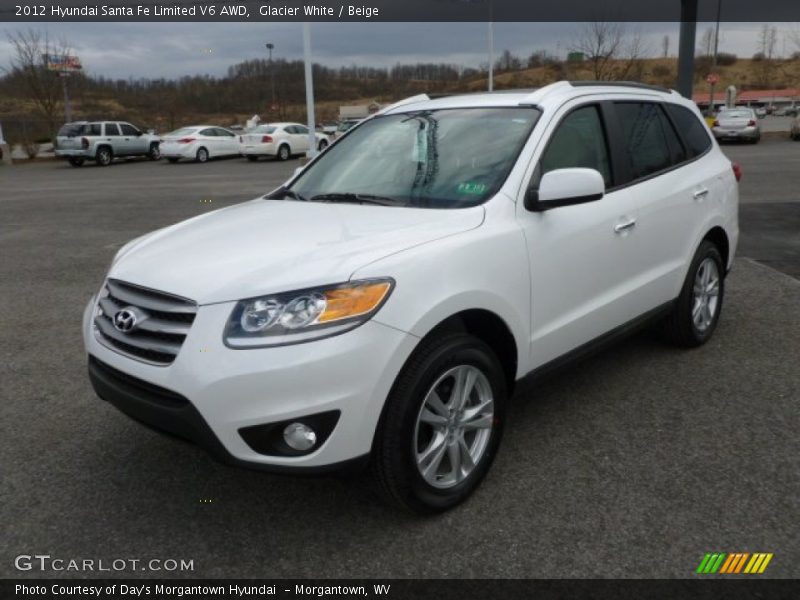 Glacier White / Beige 2012 Hyundai Santa Fe Limited V6 AWD