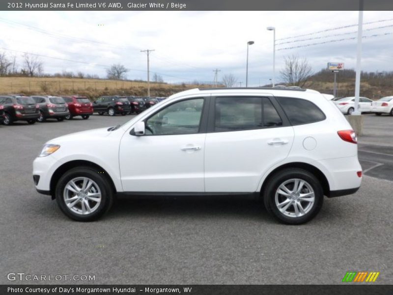Glacier White / Beige 2012 Hyundai Santa Fe Limited V6 AWD