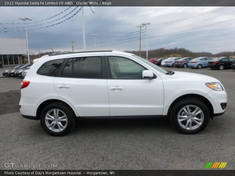 Glacier White / Beige 2012 Hyundai Santa Fe Limited V6 AWD