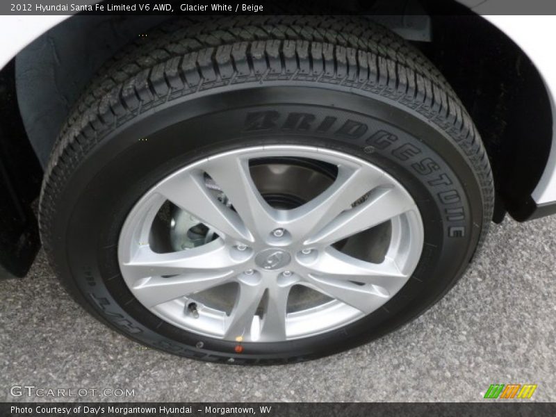 Glacier White / Beige 2012 Hyundai Santa Fe Limited V6 AWD