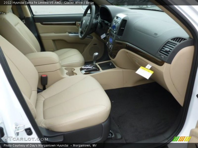 Glacier White / Beige 2012 Hyundai Santa Fe Limited V6 AWD