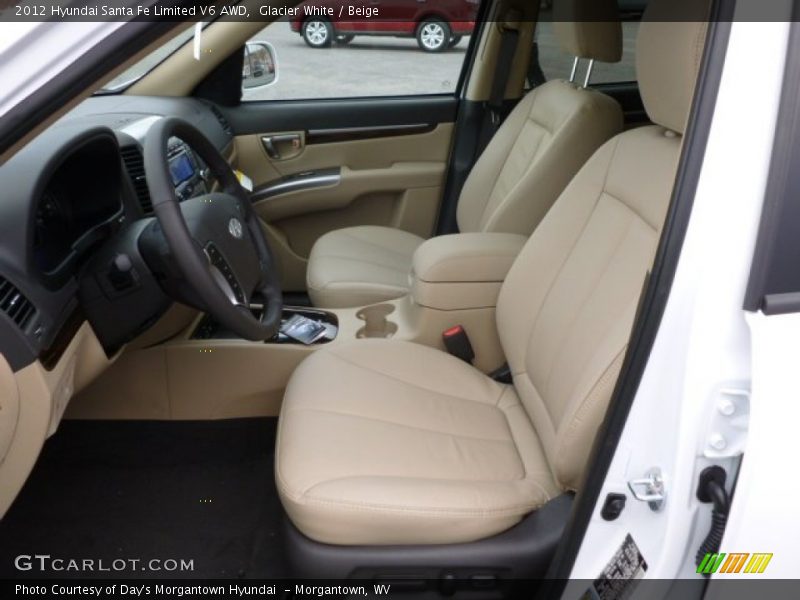 Glacier White / Beige 2012 Hyundai Santa Fe Limited V6 AWD
