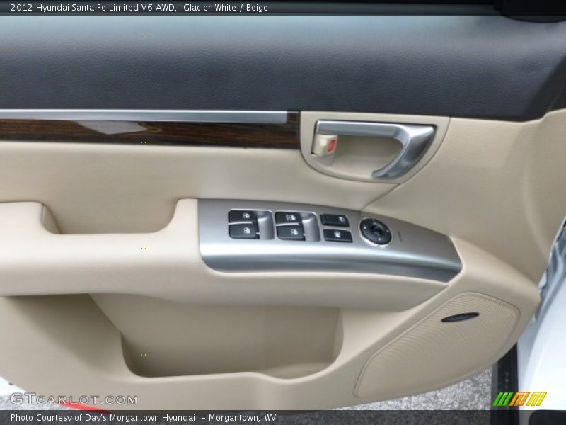 Glacier White / Beige 2012 Hyundai Santa Fe Limited V6 AWD