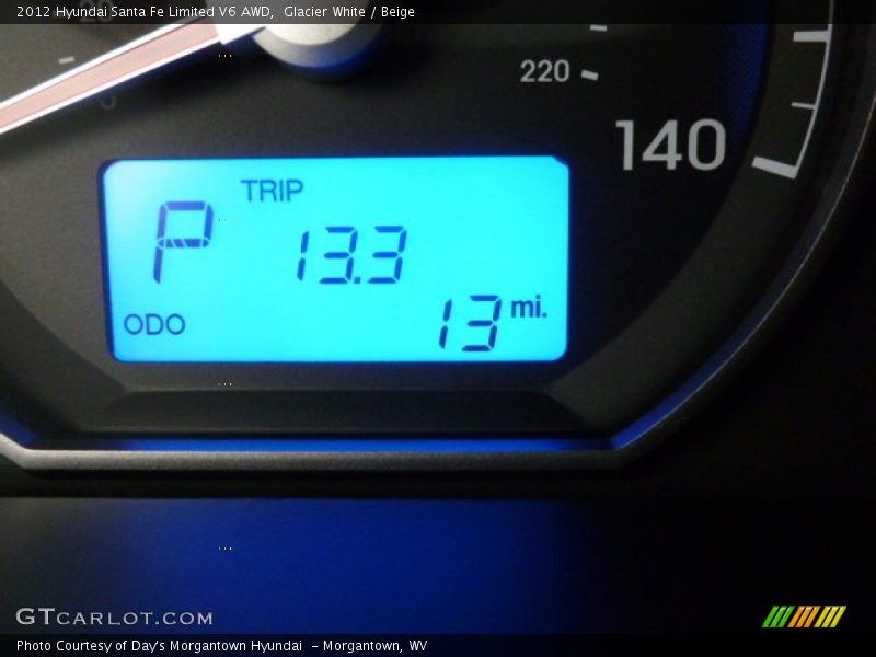 Glacier White / Beige 2012 Hyundai Santa Fe Limited V6 AWD