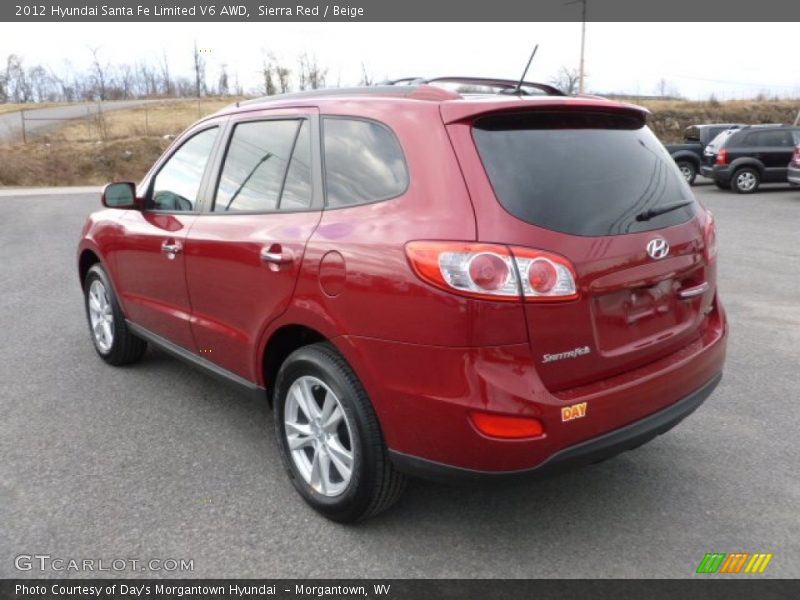 Sierra Red / Beige 2012 Hyundai Santa Fe Limited V6 AWD