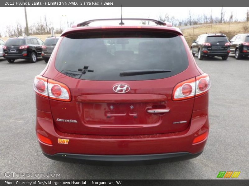 Sierra Red / Beige 2012 Hyundai Santa Fe Limited V6 AWD