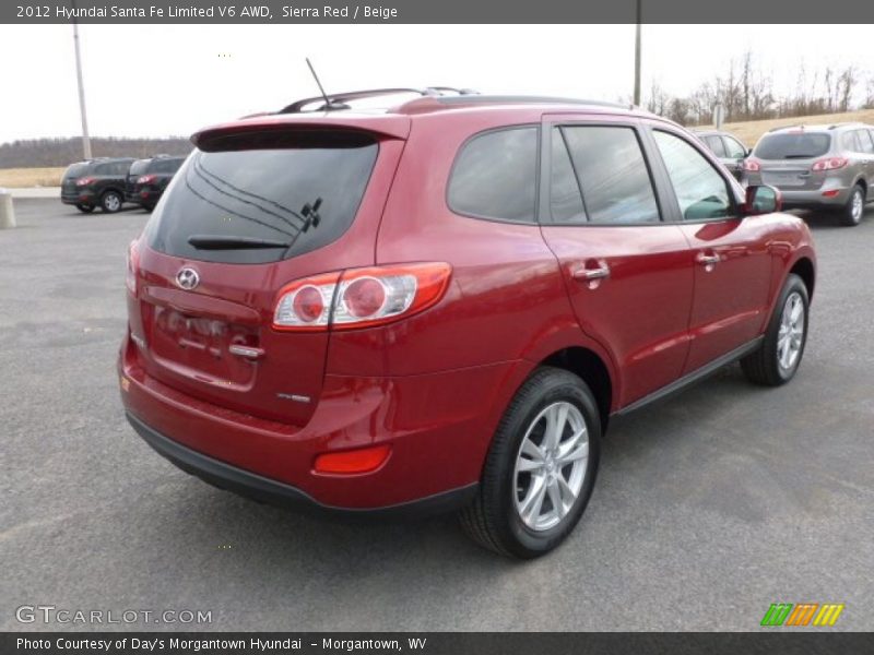 Sierra Red / Beige 2012 Hyundai Santa Fe Limited V6 AWD