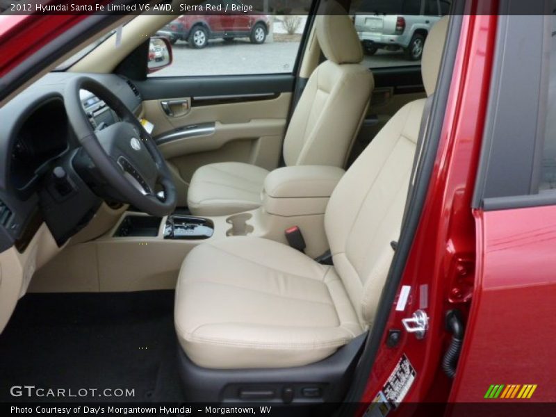 Sierra Red / Beige 2012 Hyundai Santa Fe Limited V6 AWD