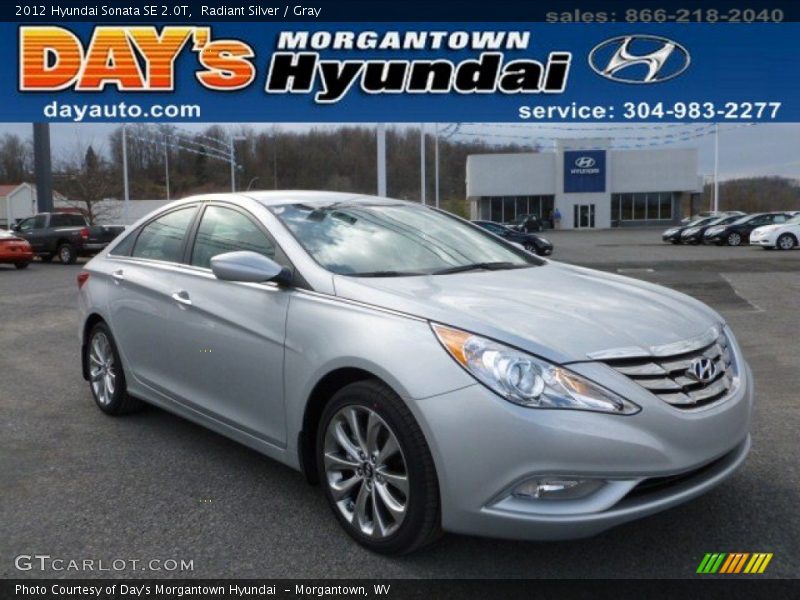 Radiant Silver / Gray 2012 Hyundai Sonata SE 2.0T