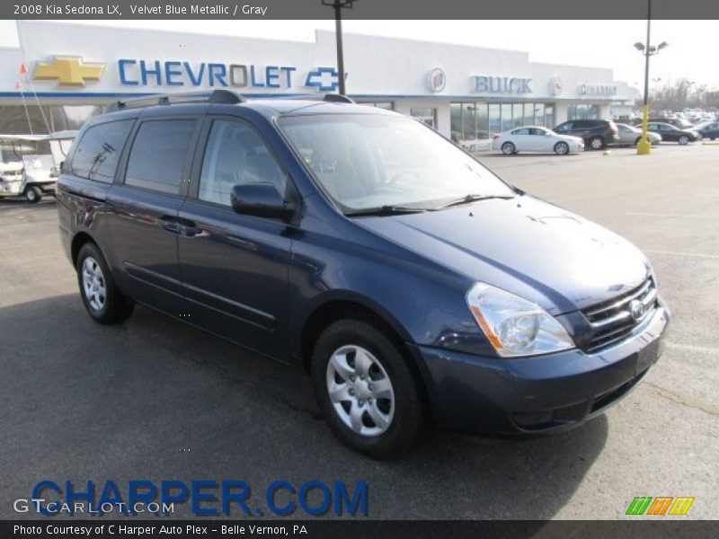 Velvet Blue Metallic / Gray 2008 Kia Sedona LX