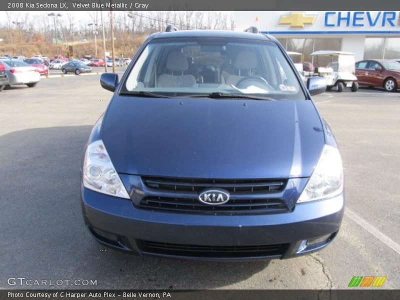 Velvet Blue Metallic / Gray 2008 Kia Sedona LX