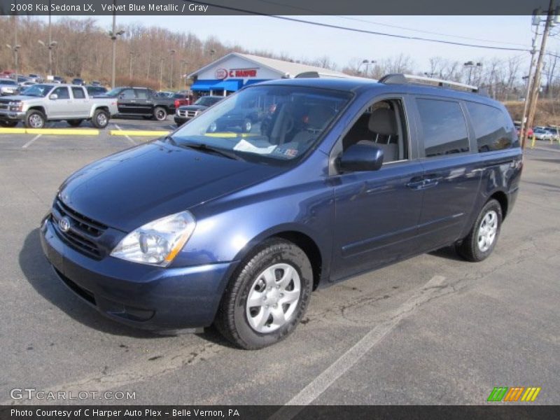 Velvet Blue Metallic / Gray 2008 Kia Sedona LX
