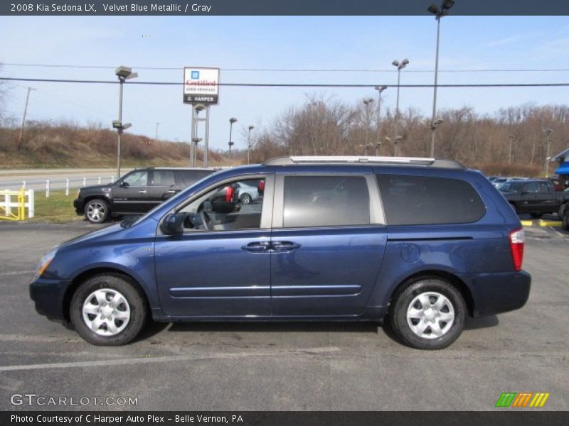 Velvet Blue Metallic / Gray 2008 Kia Sedona LX